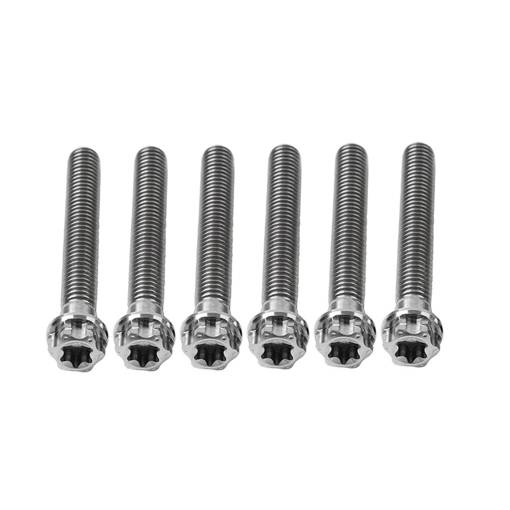 6pcs Bolts Torx Head Flange Screws M6x60mm For Motorcycle Bike Silver