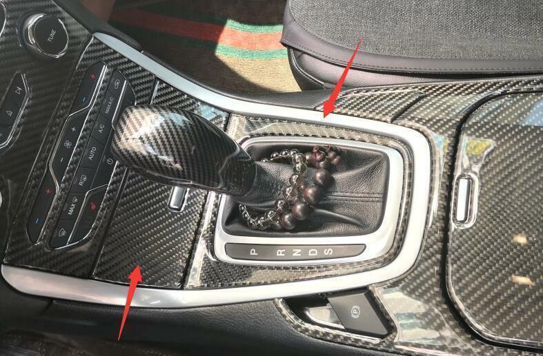 for Ford Edge 2015-2018 Real Carbon Fiber Middle Console Gear Shift Frame Trim