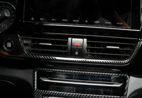 for Kia Seltos 2020-2023 Carbon ABS Central Control Outlet Air Vent Strip Trim