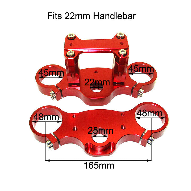 45/48-22mm CNC Aluminum Triple Clamp Set Replace For Pit Dirt Bike Motorcycle