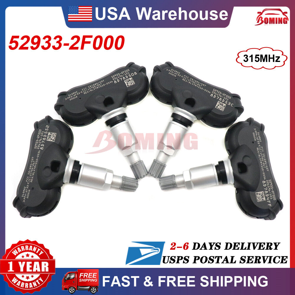 NEW 4PCS TIRE PRESSURE TPMS SENSOR 315Mhz 52933-2F000 for Kia Rio for Hyundai for Tucson