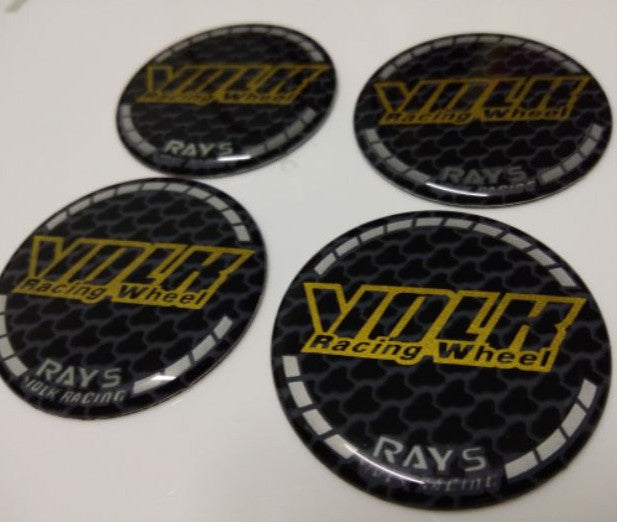 4x60mm Light Black Red Badge Wheel Center Hub Cap Edge Cap Decal Badge