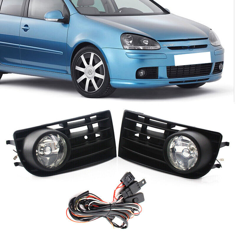 1 Set Led Fog Lights Lamps Grille for VW for Golf 5 Mk5 Rabbit 2003-2009