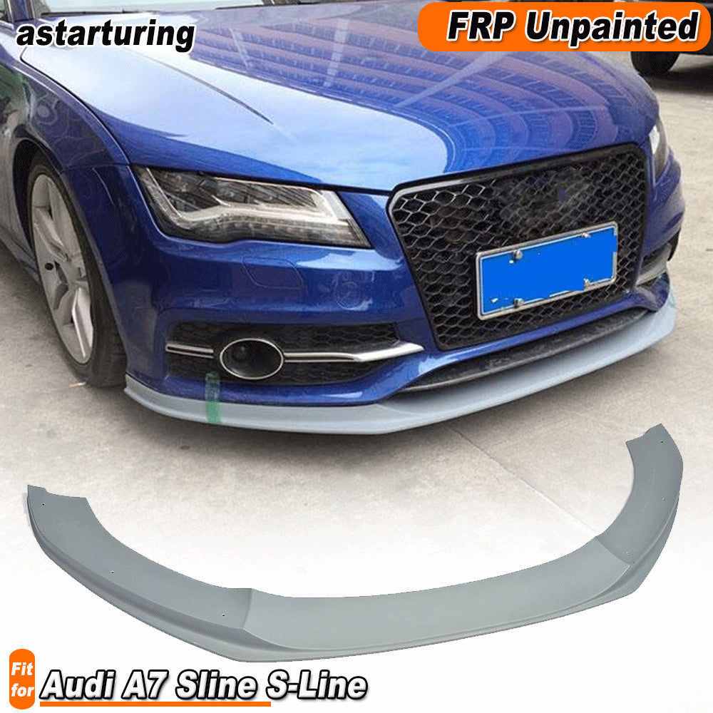 FRP Unpainted Front Bumper Lip Chin Spoiler Fit for Audi A7 Sline S-Line 2012-14