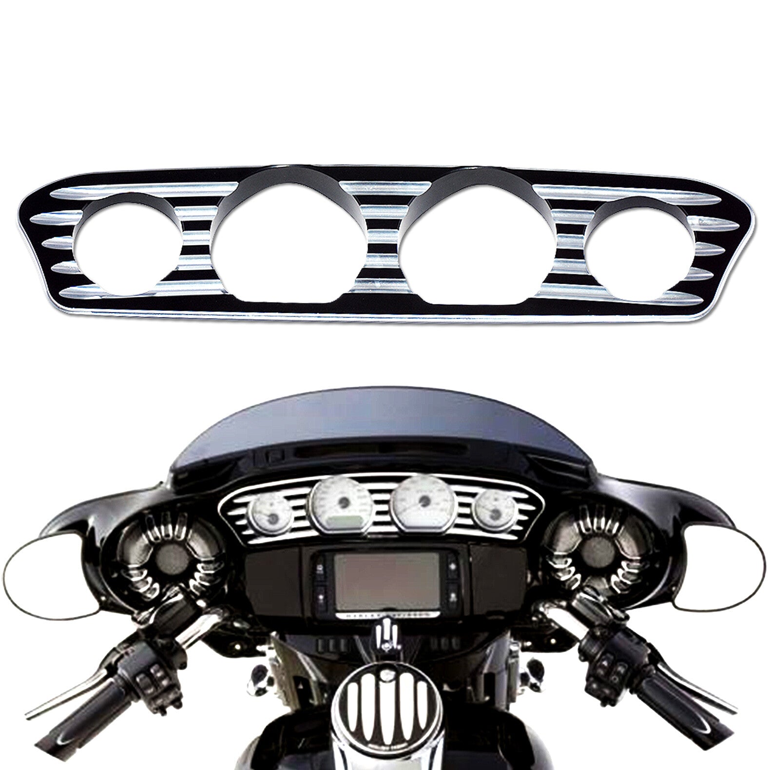 Horizontal Stripe Gauge Trim Cover for Harley Touring Electra Street Glide 14-23