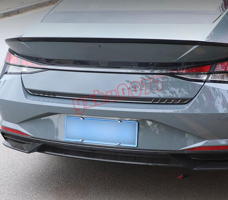 for Hyundai for Elantra 2021-2022 Carbon Fiber Look Rear Door Trunk Frame Cover Trim