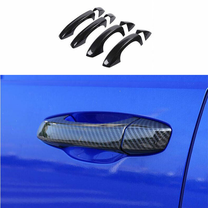 for Audi Q3 2019-2020 2021 Carbon Fiber Style Outside Door Handle Cover Trim 8X