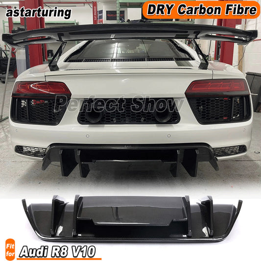for Audi R8 V10 Gen 2 2-Door 2016-19 Real Carbon Fiber Rear Bumper Lip Diffuser
