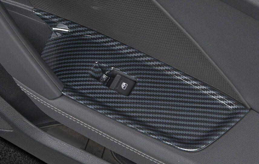 Fit for Audi A3 22-23 ABS Carbon Fiber Glass Window Lifting Panel Decor Trim 4P