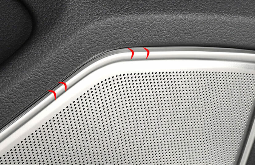 for Audi for A8 2020-2022 Matte Silver Steel Inner Door Speaker Ring Cover Trim 4X