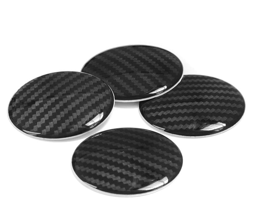 4-piece set of carbon fiber edge stickers, wheel center stickers, wheel hub stickers, logos, 56mm
