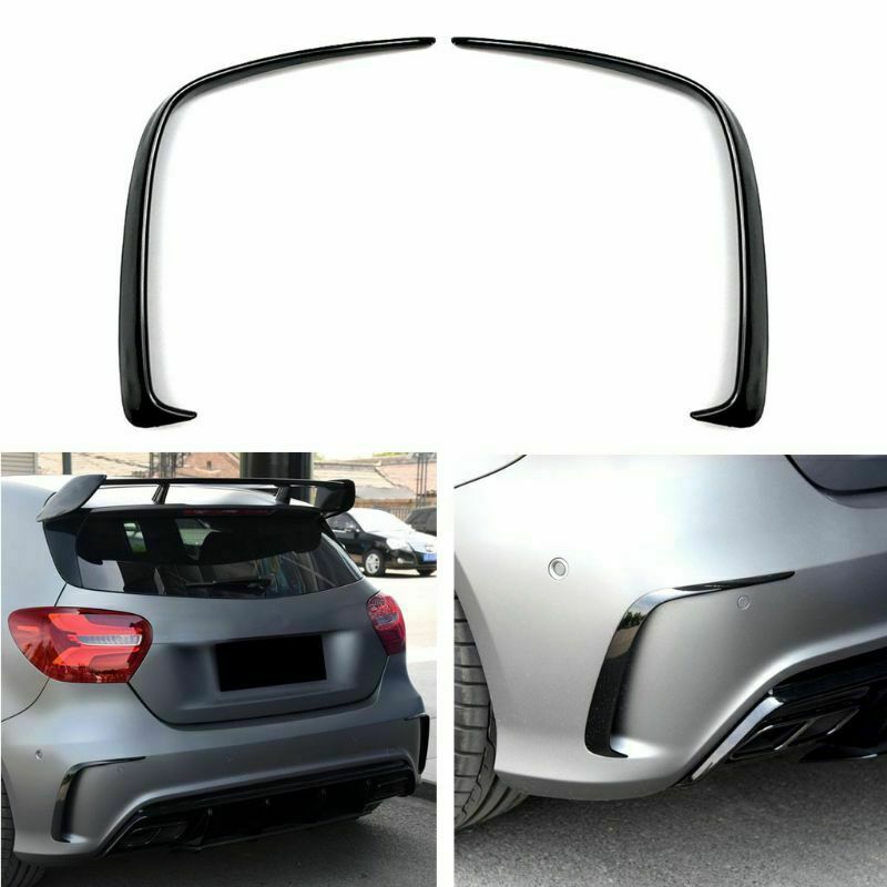 for Benz W176 A200 Hatchback Sport 2014-2018 Pair Black Rear Bumper Canard Vents