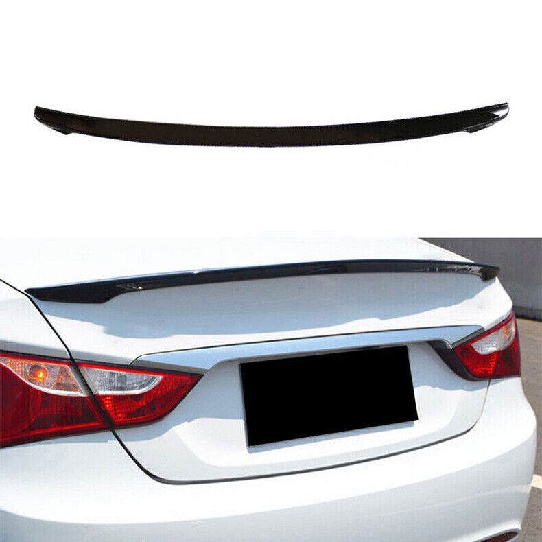 for Hyundai Sonata 2011-14 Gloss Black Rear Trunk Spoiler Lip Tail Wing Bar Trim