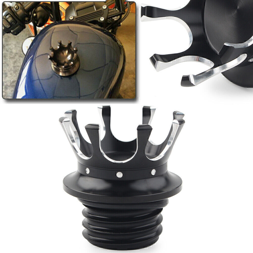 Crown Gas Cap Fuel Tank Cover Right-hand Thread Fit for Harley Sportster Dyna