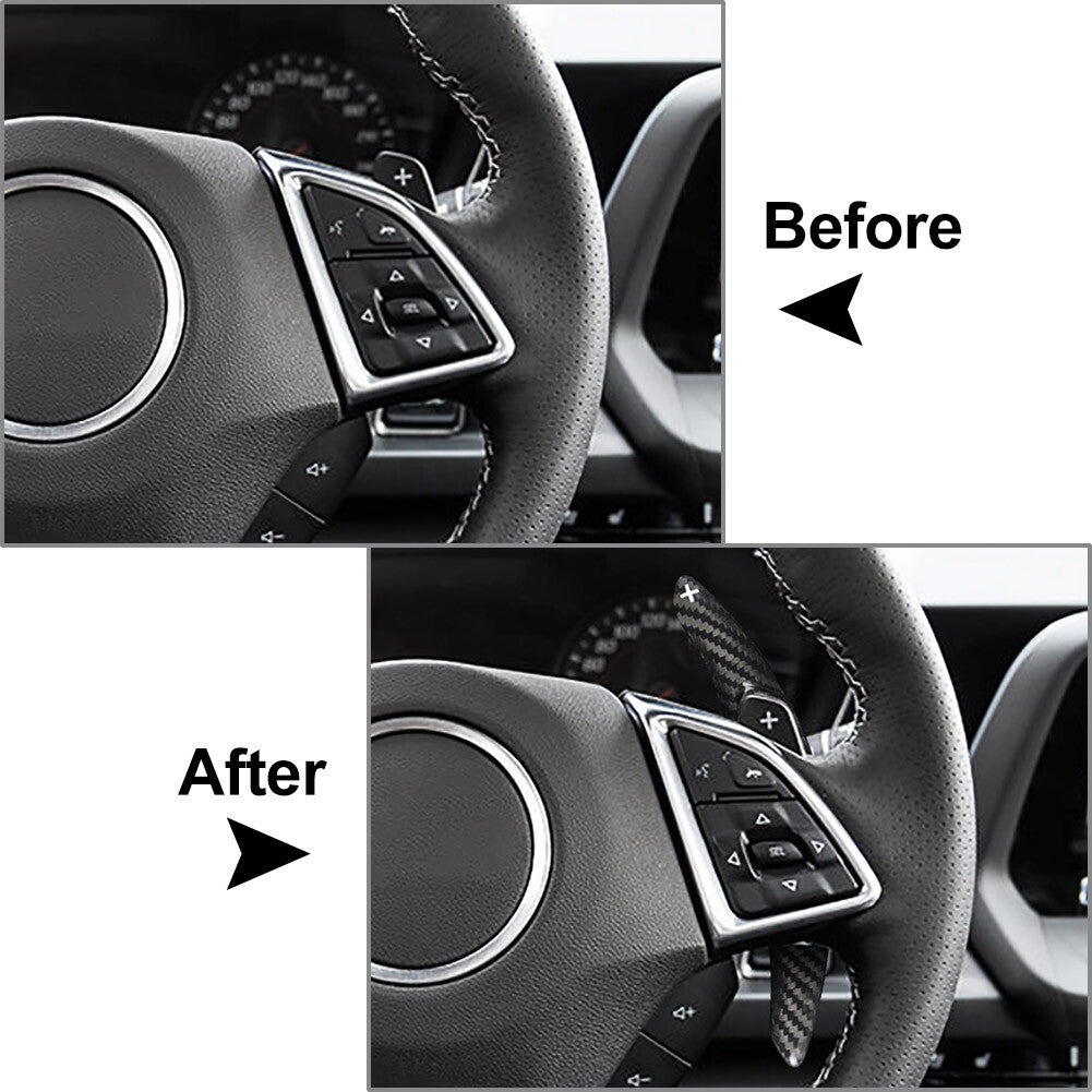 for Chevrolet Camaro 2016-2022 Carbon Fiber Steering Wheel Shift Paddle