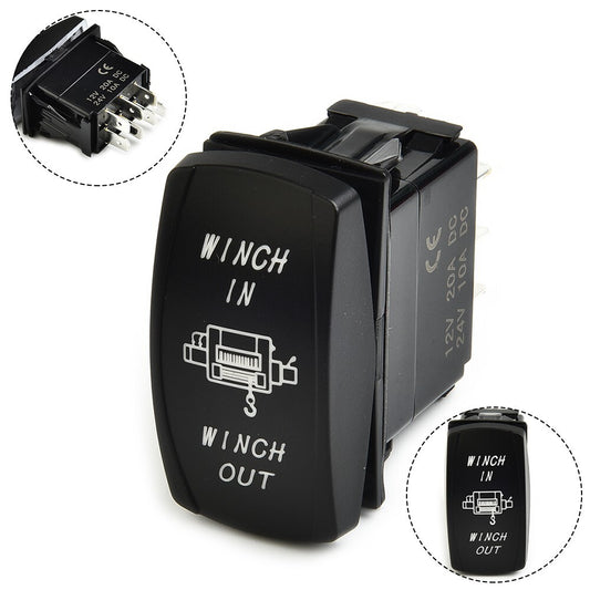 Reliable blue LED rocker winch output switch for off-road adventure 7-pin