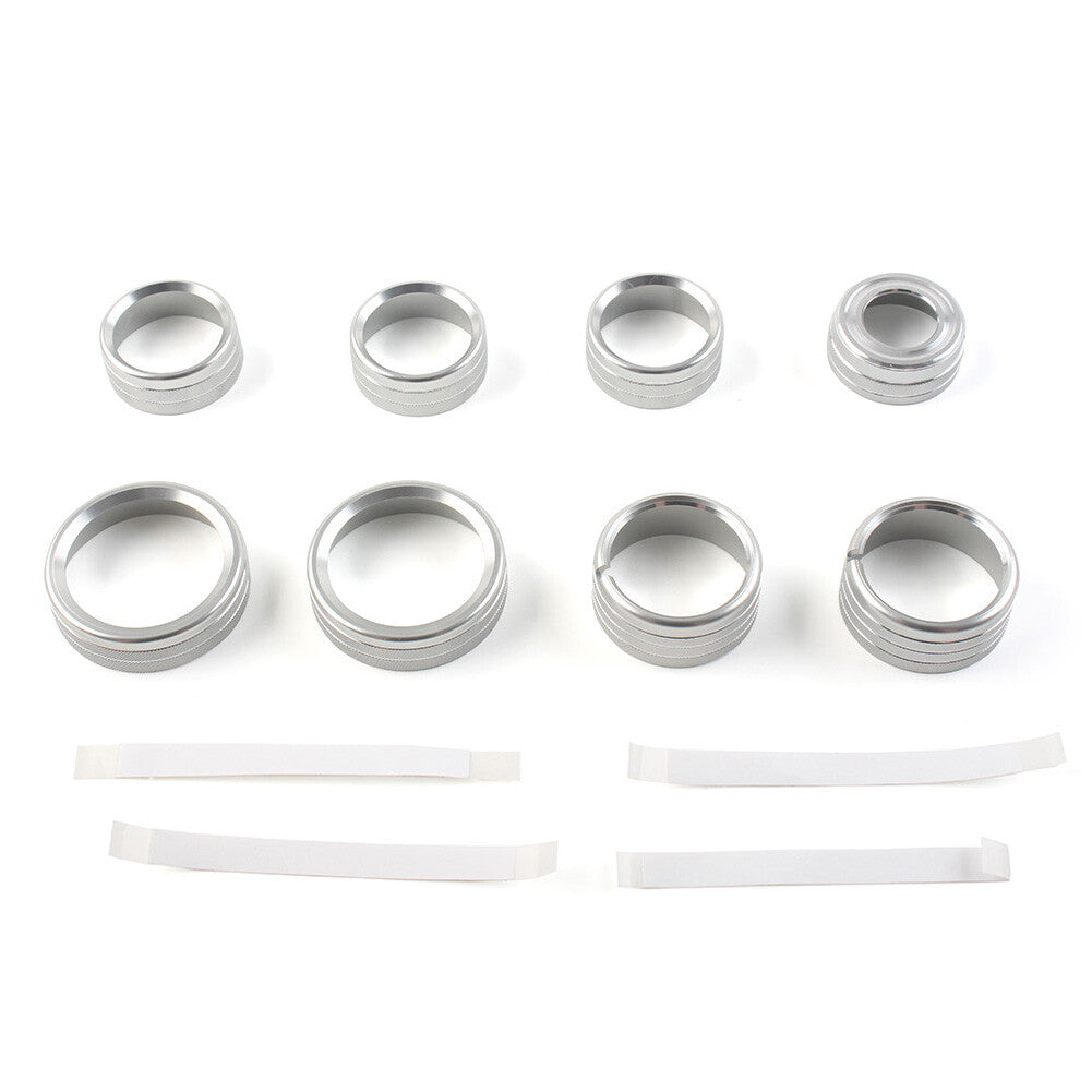 8x Air Conditioner Switch Button Knob Trim Silver Fit for GMC for Sierra 2014-2018