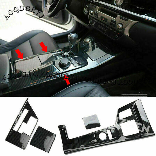 for Lexus ES200/250/300h 13-17 Carbon Fiber Middle Console Gear Shift Panel Trim