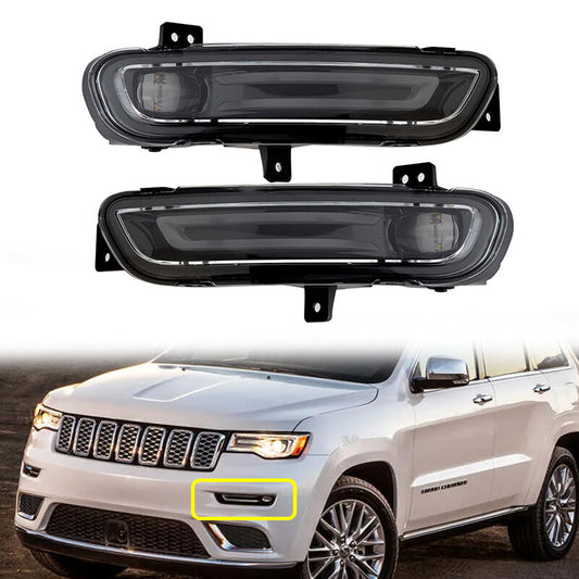 Pair For 2017-2021 for Jeep Grand Cherokee Front Bumper LED Fog Lights Driving Lamps