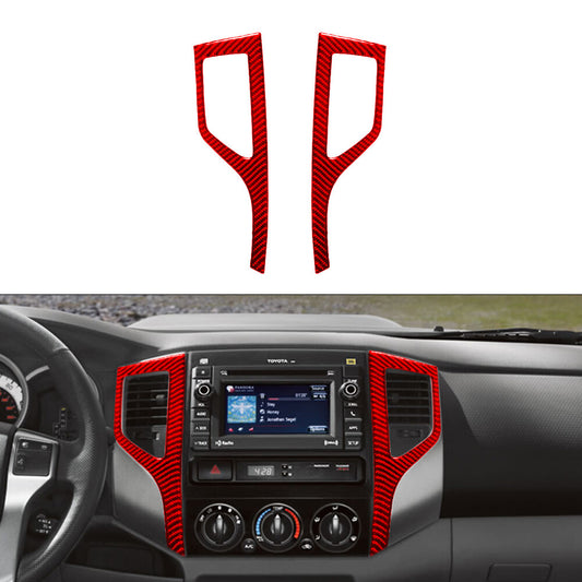 Red Carbon Fiber Center Air Vent Trim Cover for Toyota Tacoma 2012-2015 Type-A
