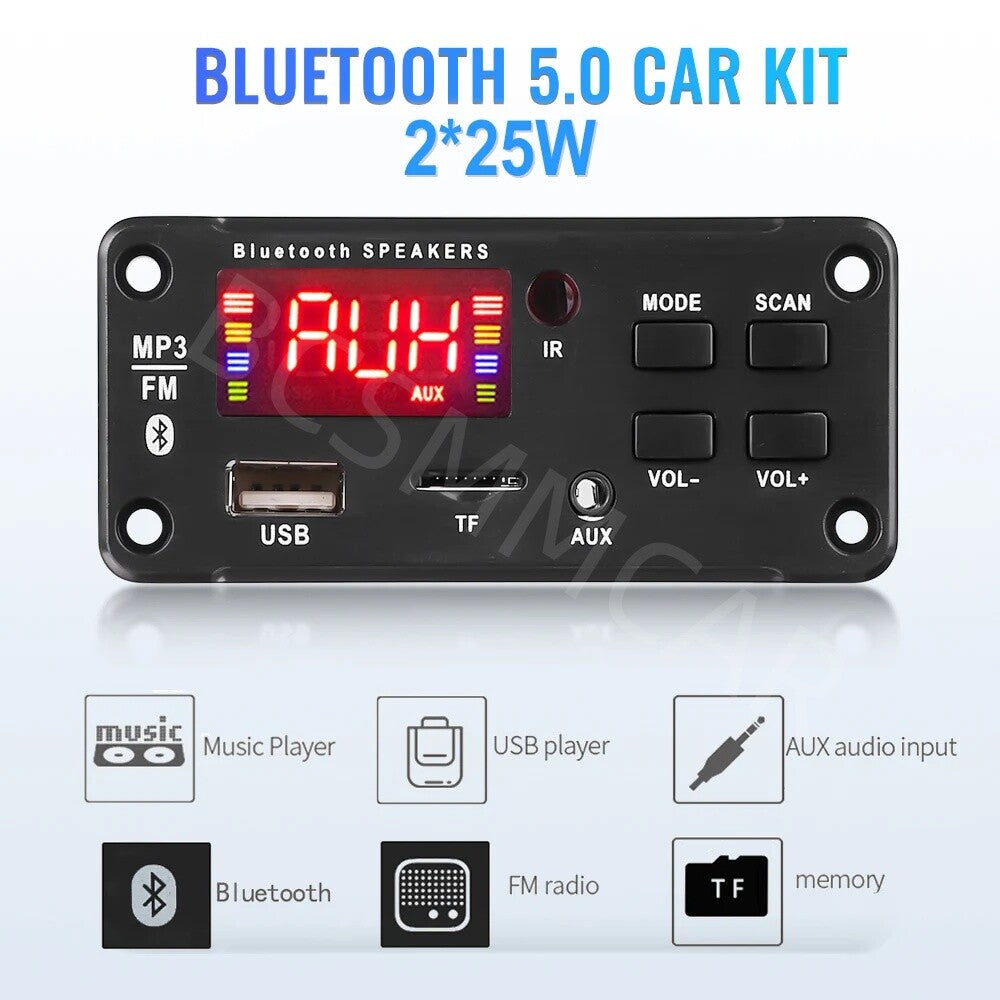 6-12V Car Handsfree Bluetooth MP3 Decode Board With Bluetooth Module FM TF AUX