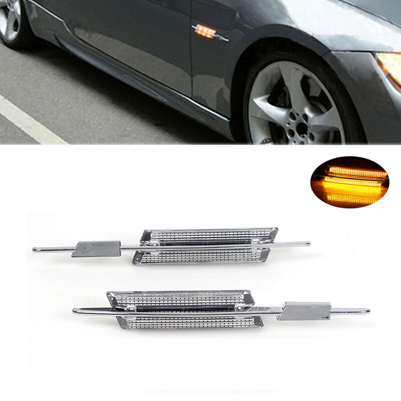 Pair for BMW E60 E90 E91 E92 E93 LED Side Marker Turn Signals Indicator Light