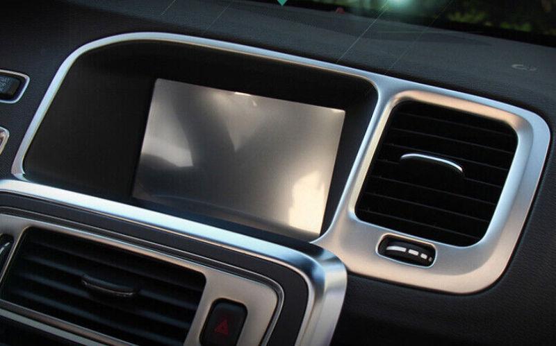 Fit for Volvo V60 S60 12-19 Silver Titanium Middle Console Navigation Panel Trim