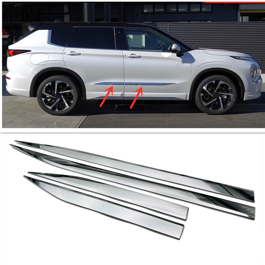for Mitsubishi Outlander 2022-23 Chrome Steel Side Body Door Protective Cover 4x