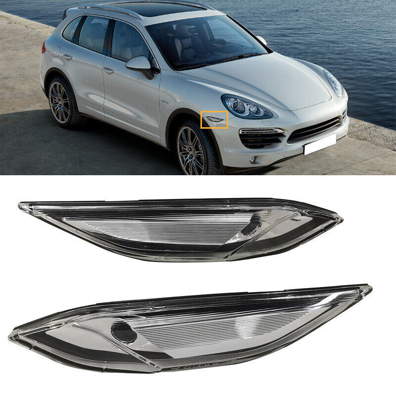A pair of transparent indicator light side marker lights for Porsche for Cayenne 2011-2014.
