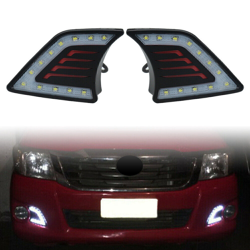 LED Daytime Running Lights DRL Lamp Indicator Fit for Toyota Hilux Vigo 2011-2014 12