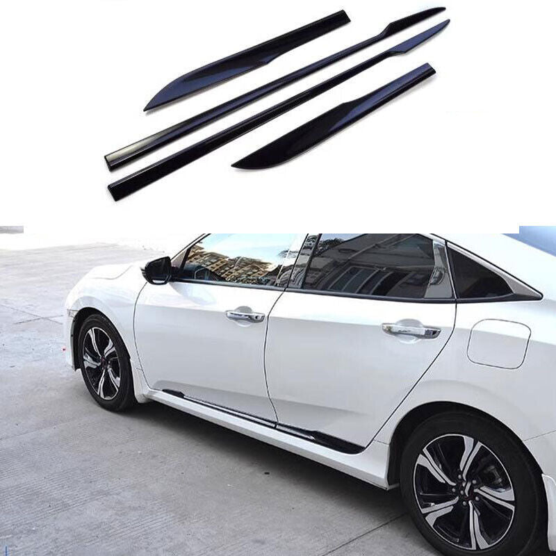 Glossy Black Side Door Body Guard Molding Cover Trims for HONDA for Civic 2017-2021
