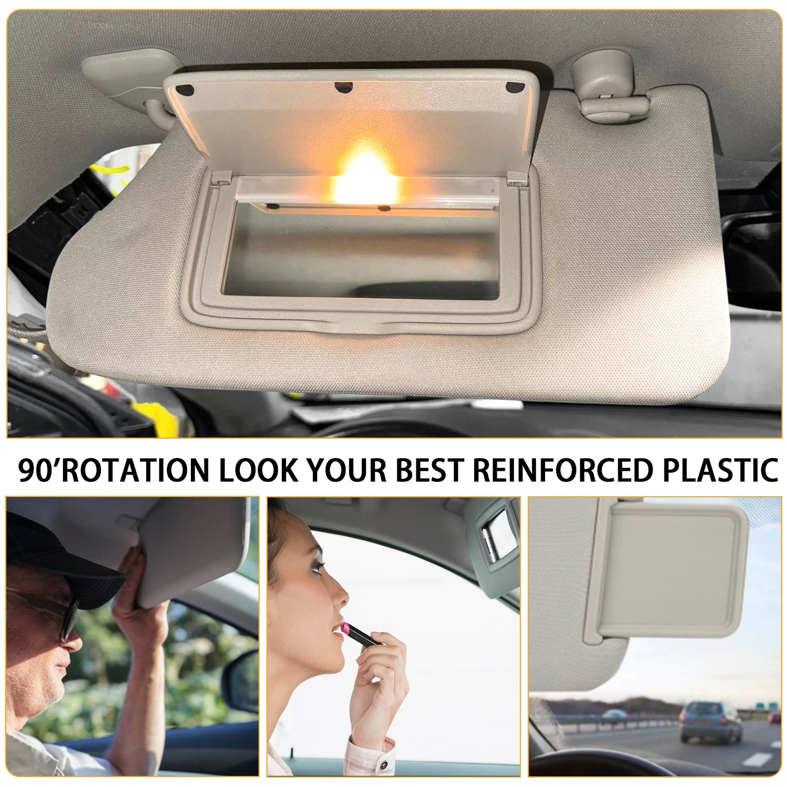 96401-9DE0A Gray left driver's side sun visor with light, suitable for 2016-2021 for Nissan Maxima.