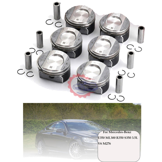 6pcs Pistons Rings Set Fits for Mercedes-Benz E350 ML300 R350 S350 3.5L V6 M276