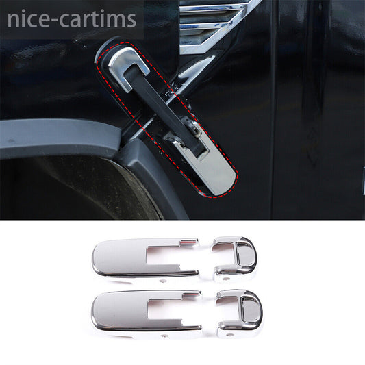 Chrome ABS Hood Side Latch Handle Hinge Protect Cover For HUMMER H2 2003-2009