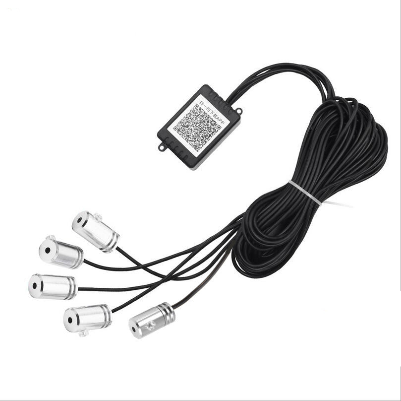 6M RGB EL Light LED Car Interior Neon Strip Light Sound Bluetooth Phone Control
