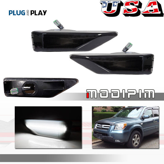 [Plug and Play] Smoke Lens White LED Front Marker Light for 06-08 for Honda Pilot