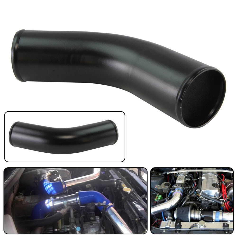 76mm 3 45 Degree Aluminum Intercooler Intake Pipe Piping Tube Hose Black