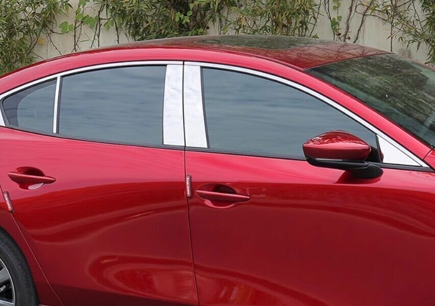 for Mazda 3 Axela 19-23 Silver Steel Window Center Bc Pillar Post Cover Trim 8P