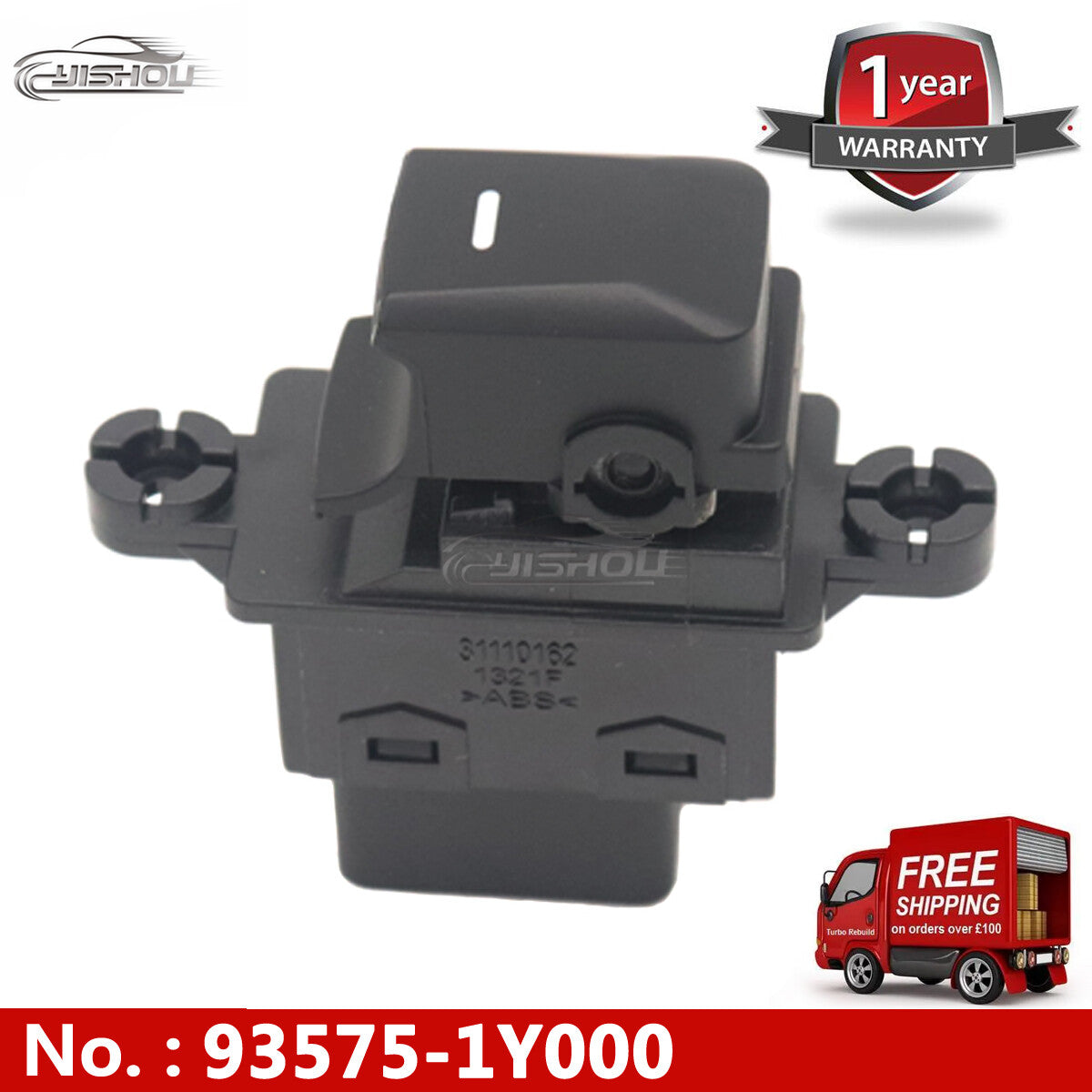 93575 - 1Y000 Front power window auxiliary switch for Kia Picanto 2011 - 2016 new
