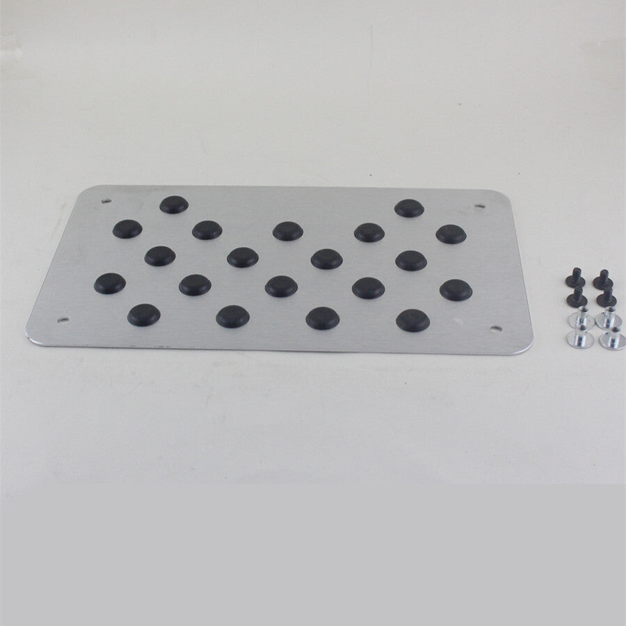 Car Floor Mats Carpet Liner Aluminum Heel Pad Carpet Mat Silver for Sedan SUV