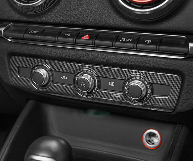 Carbon Fiber Style Air Conditioning Panel Cover Trim for Audi A3 8V S3 2014-2020