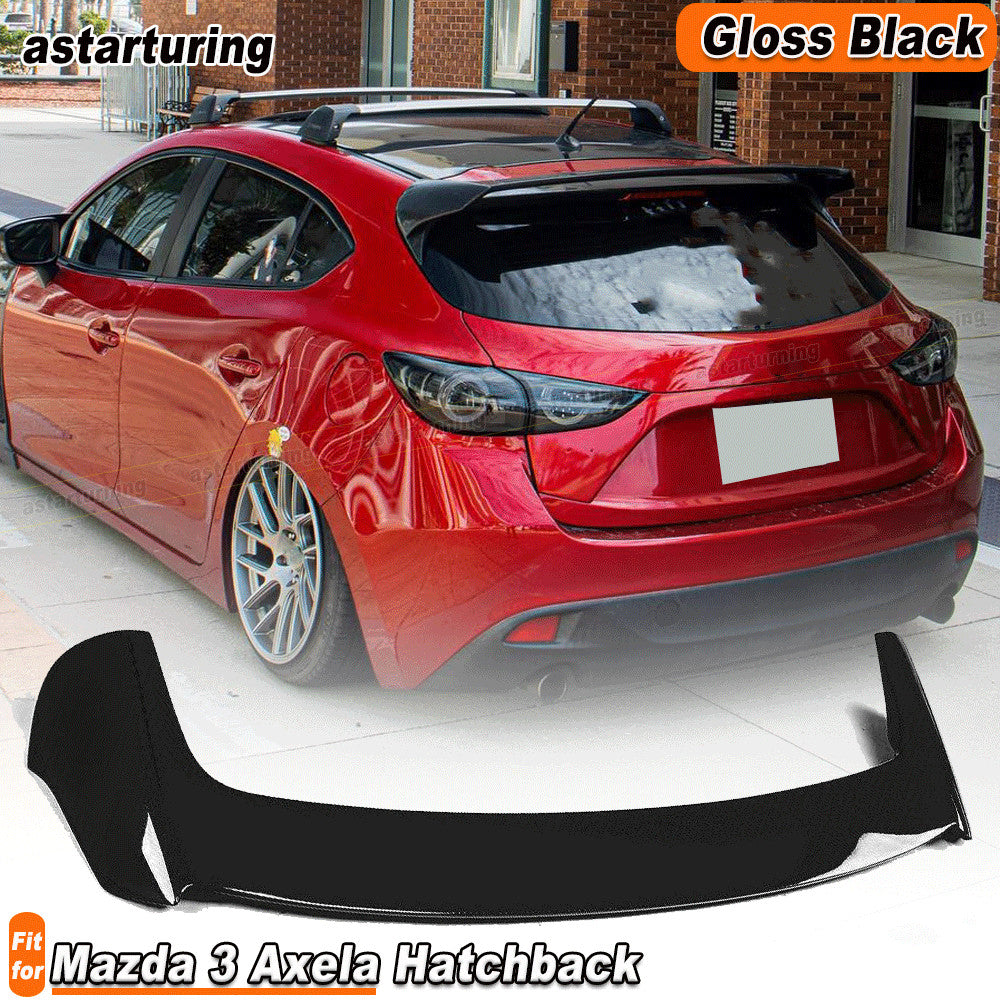 for Mazda 3 Axela Sport Hatchback 2014-17 Rear Roof Spoiler Lip Wing Gloss Black
