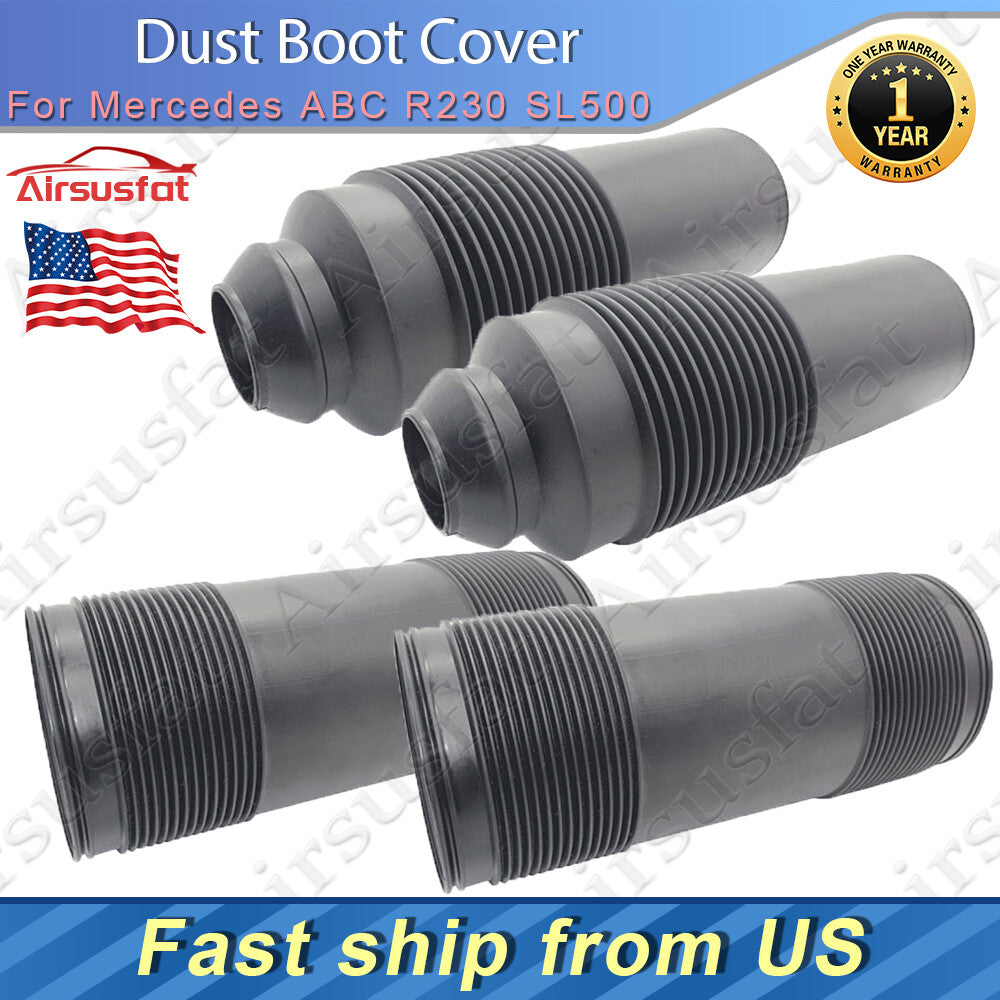 4Pcs Fit for Mercedes-Benz SL-Class ABC R230 SL500 Hydraulic Shock Dust Boot Cover