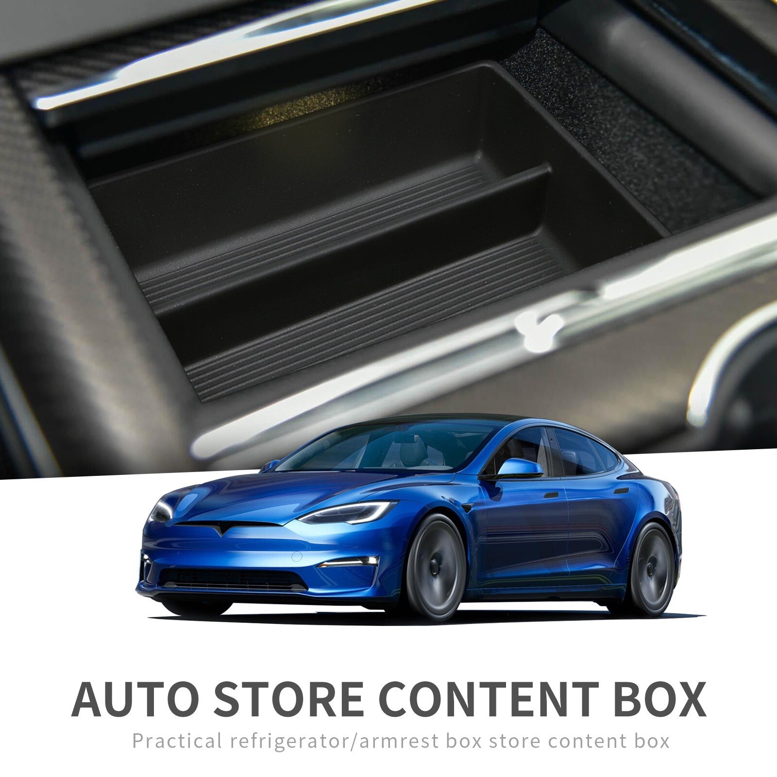 for Tesla for Model S 2022 2023 Center Console Storage Box Tray Organizer Tidying