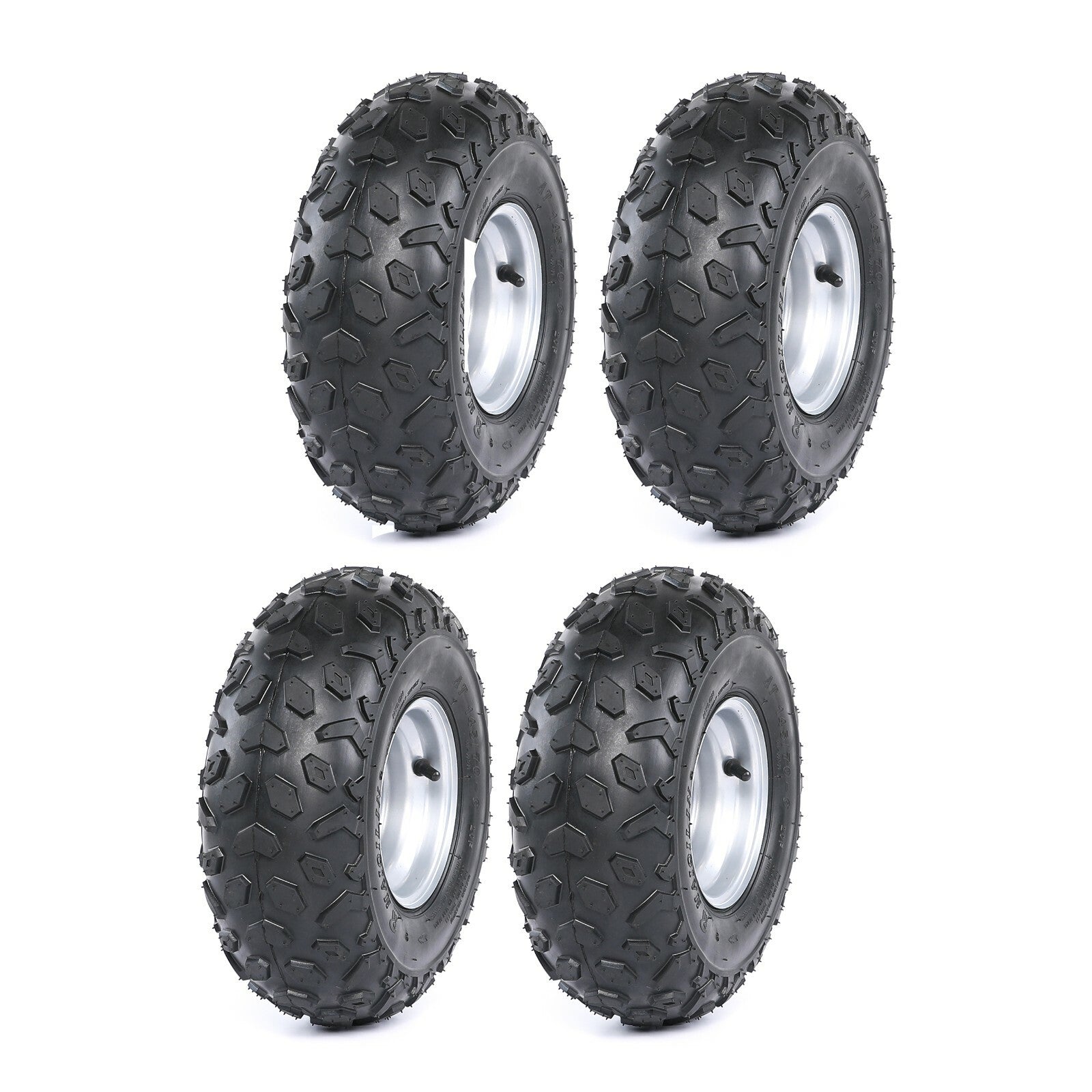 4pcs 145/70-6 Tyre Rim 6 Wheels Quad for Mini Bike ATV Buggy Ride on Mower Go Kart