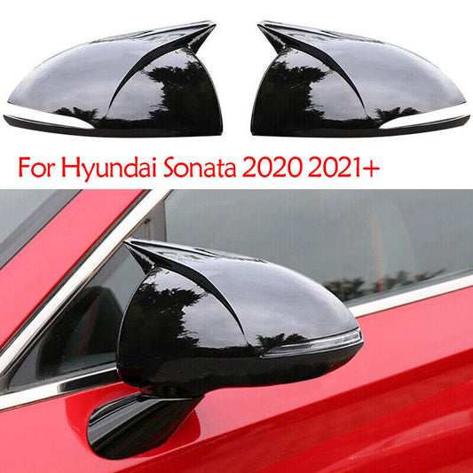 Glossy Black Car Side Rearview Mirror Cover Trim for Hyundai Sonata 2020 2021+
