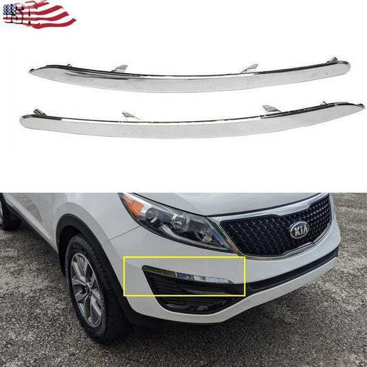Pair Front Bumper Eyeline Trim Garnish For 2011 2012-2015 for Kia Sportage Chrome