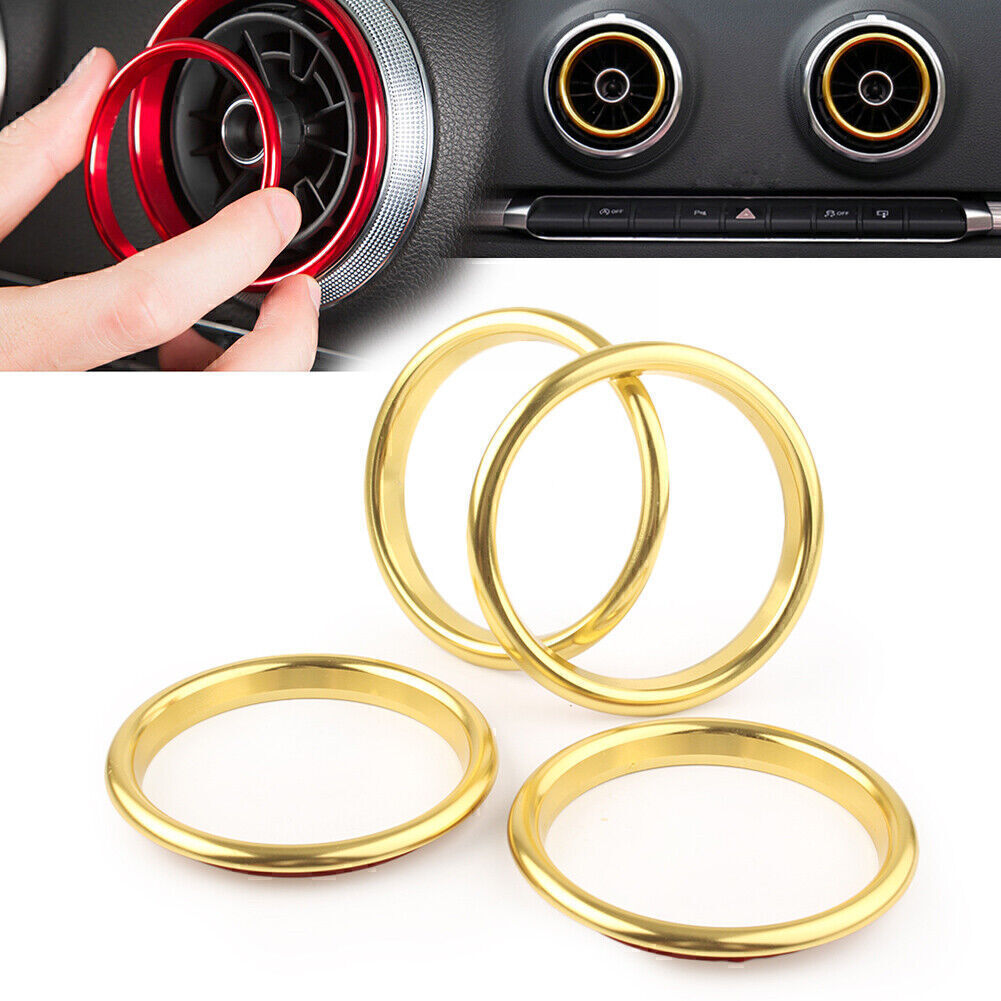 for Audi A3 8V 2012-2015 2013 14 Blue Decoration Ring 4X Car Air Vent Cover Ring