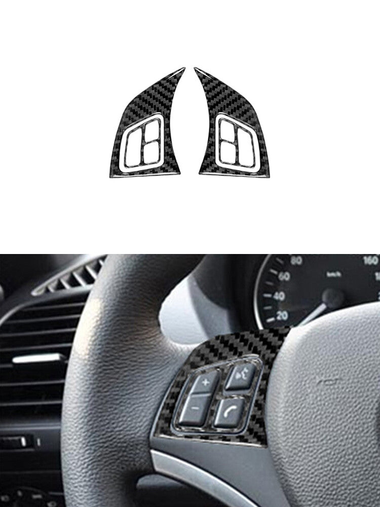 Carbon fiber steering wheel button trim for BMW 1 Series convertible E82/E88 2008-2013 type A