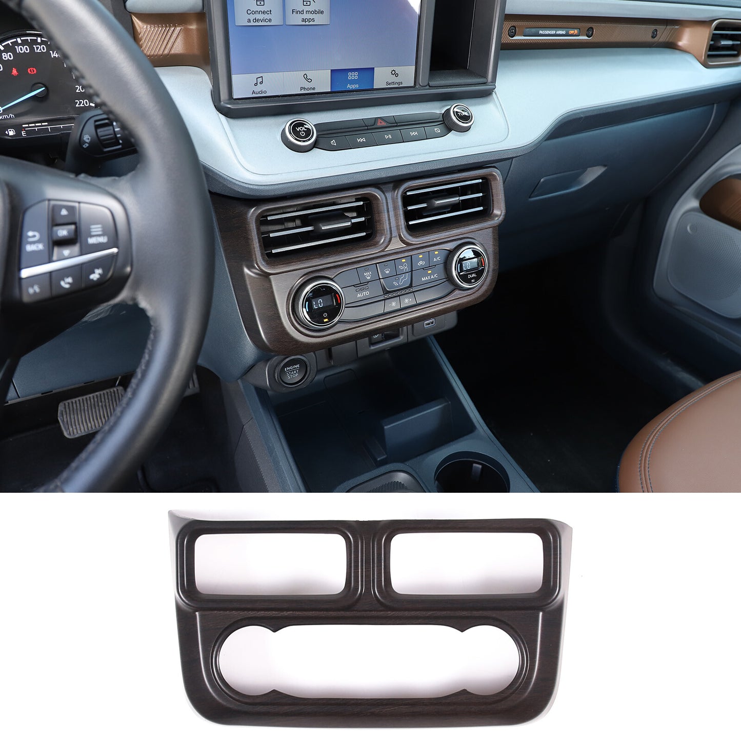 ABS Sport Red Center 4WD Mode Button Frame Trim Cover for Toyota Tendera 2022